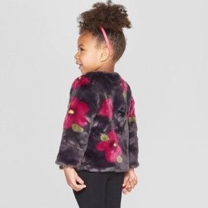 2/$30 GENUINE KIDS OSHKOSH FLORAL FUR COAT